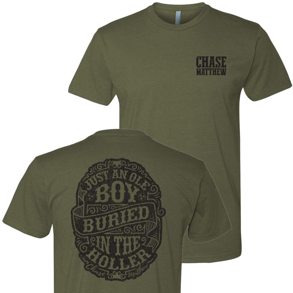 Chase Matthew Military Green "Buried in the Holler" Tee